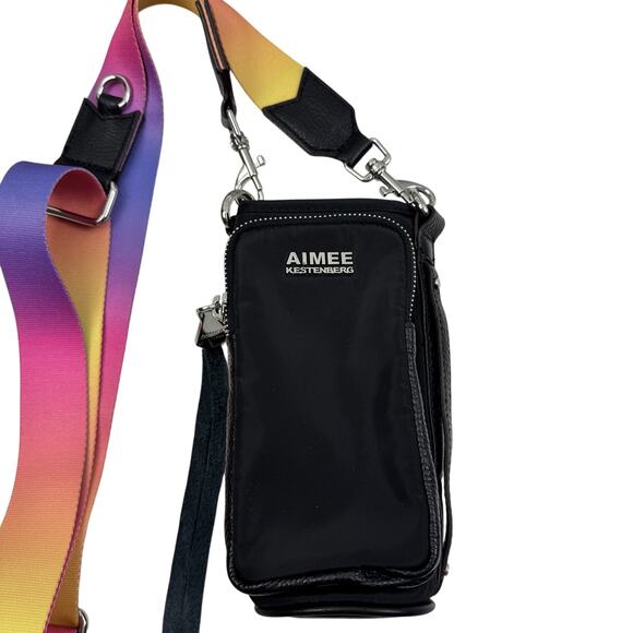 Aimee Kestenberg On Top Of The World Water Bottle Crossbody Rainbow Strap - Picture 2 of 9